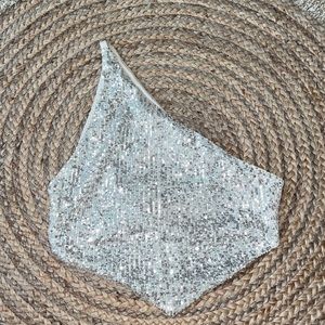 NYE one shoulder sequin top
